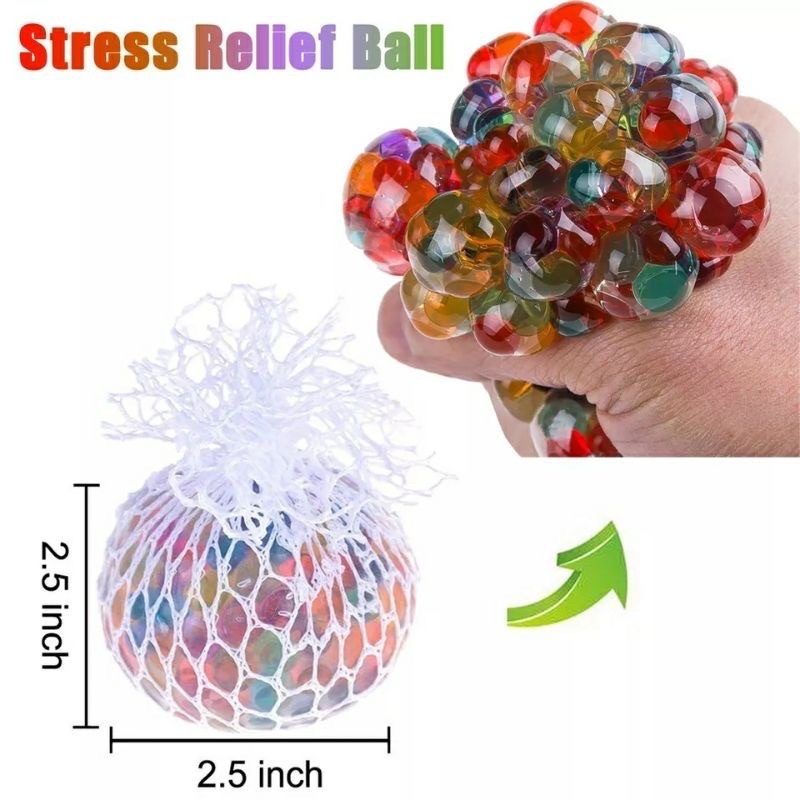 SQUISY JARING BALL || Mesh Squish Ball Stress Ball Mainan Edukasi Anti Stres Mainan Anggur Remas