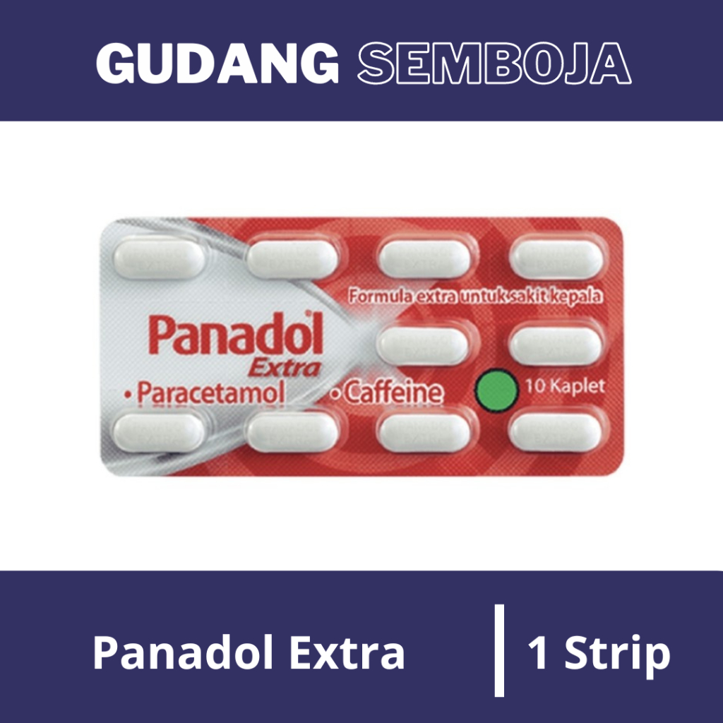 Panadol Extra / Panadol Merah Paracetamol Strip Isi 10 Tablet