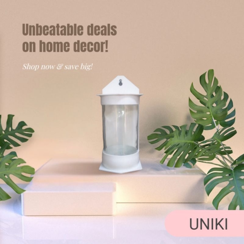 Pot Bunga Dinding Putih Tanaman Air Gantung Tempel Tembok