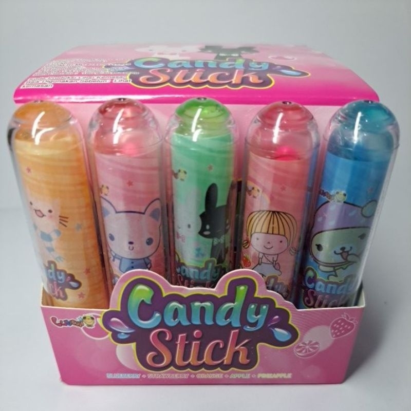 

candy jeli stik bentuk lipstik/ permen lunak lipstik satu box isi 30 pcs