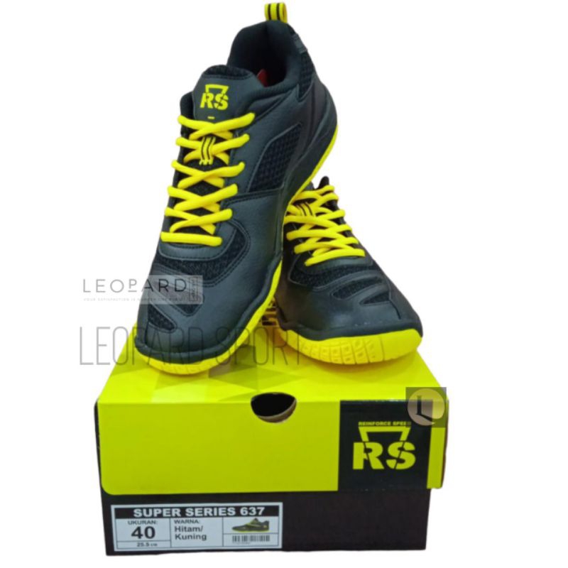 Sepatu Badminton RS SUPER SERIES 637 Hitam Kuning/Sepatu Badminton Ori