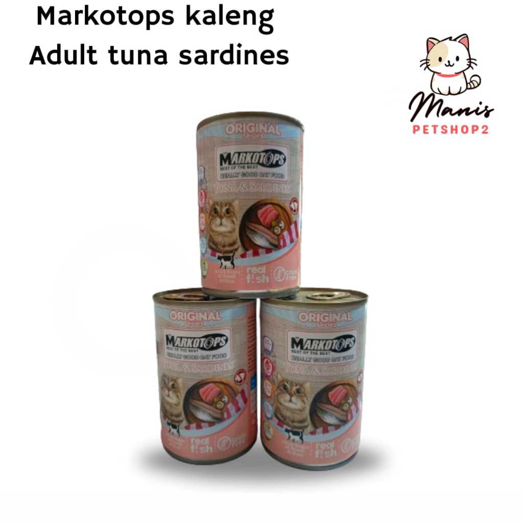 1dus 24pcs Markotops kaleng Adult TUNA SARDINE Makanan Basah Kaleng Markotops Kemasan 400gram