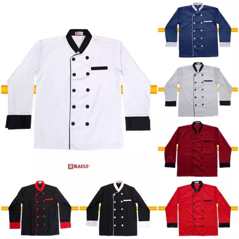 Chef Jacket - Baju Koki Lengan Panjang Pria Wanita - Baju Cook - Seragam Koki