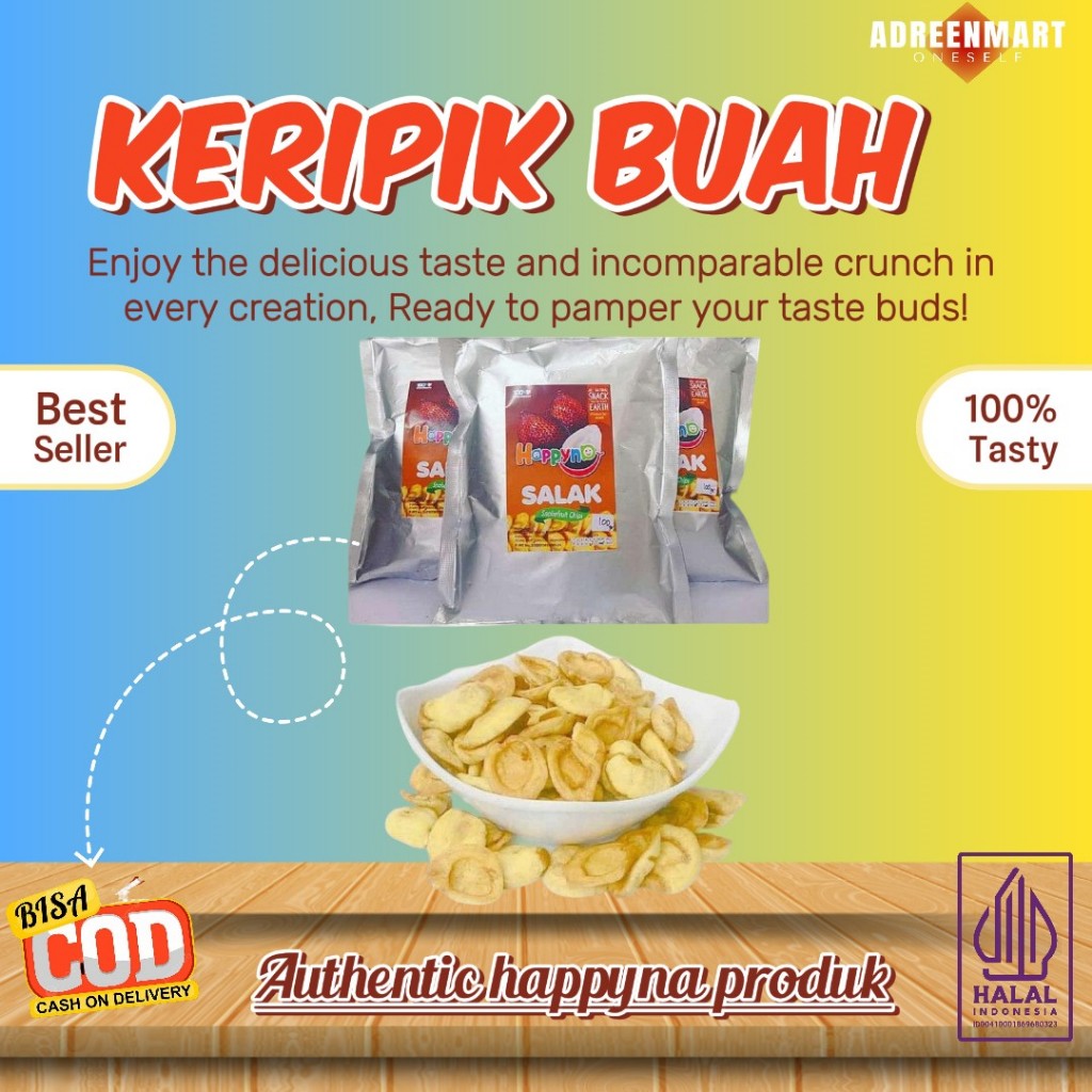 

Happyna Kripik Buah Apel 100gram/Kripik Buah Sehat/Kripik Buah