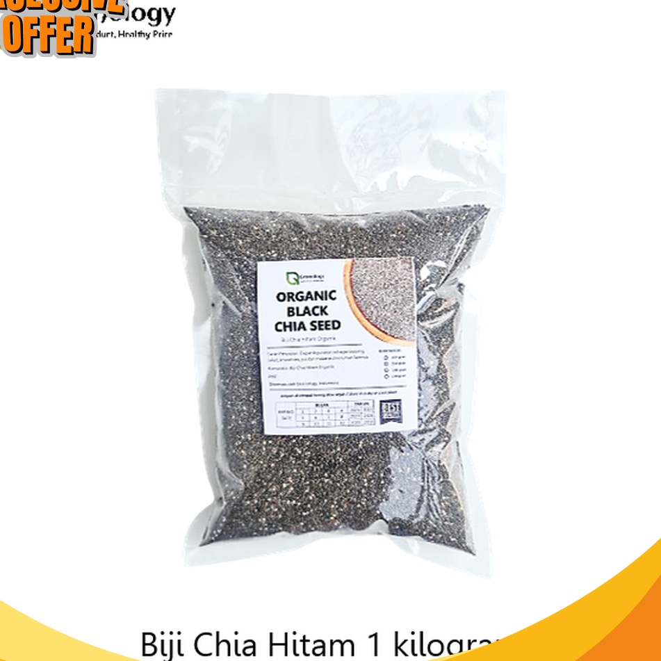 

TERBATAS Organic Black Chia Seed Biji Chia Hitam Organik 1 Kilogram by Granology