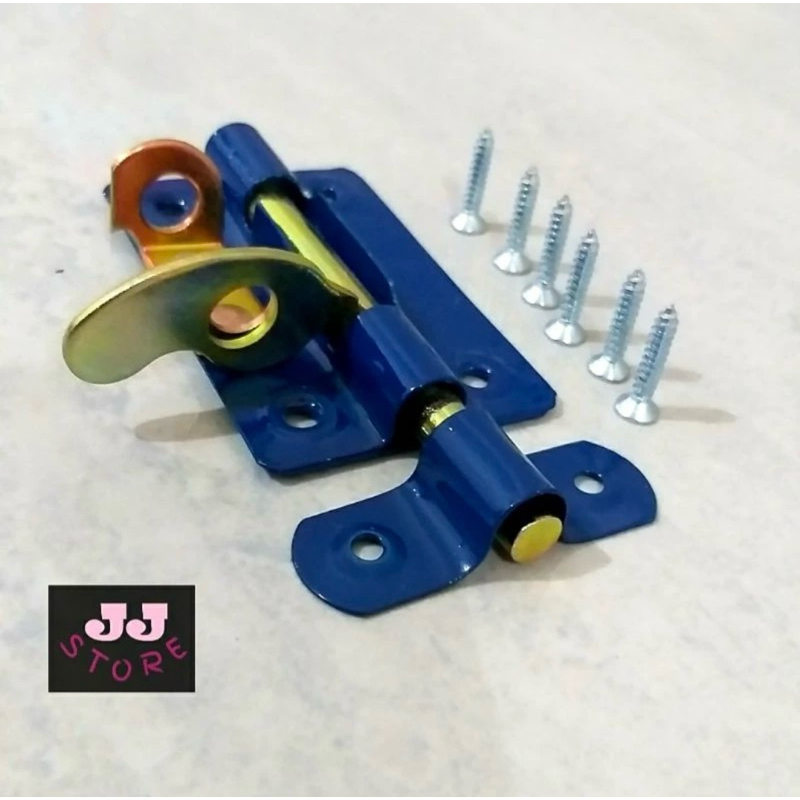 Grendel Pintu Slot Gembok 3 INCH Plat Besi Biru