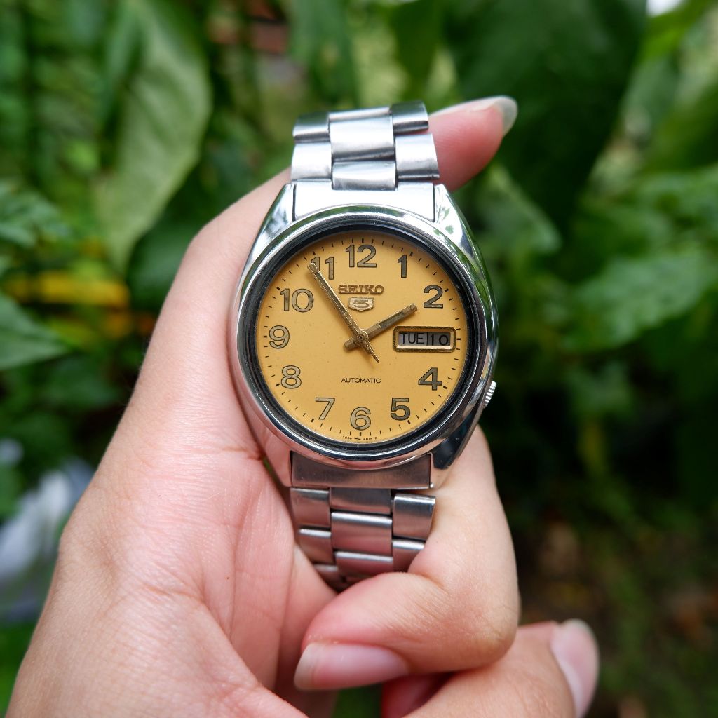 Rare Seiko 7009-481R Yellow Dial Automatic Watch