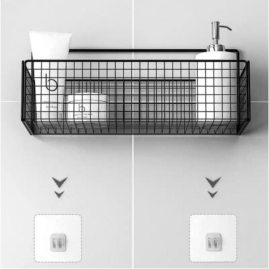 Rak sabun Keranjang Besi / Storage Tempel Besi / Rak Tempel Dinding Shampoo Sabun Spons / Kabinet