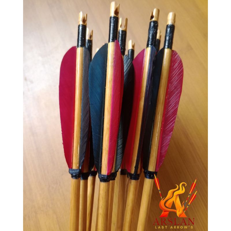 ARROW NATURAL 12 PCS ARSLAN ARROW RAMIN SHAFT RAMIN MURAH KEREN BERKUALITAS