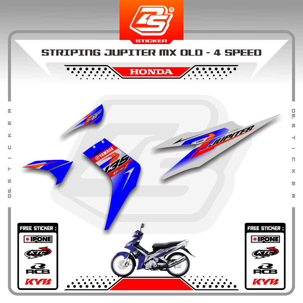 Stiker striping motor yamaha Jupiter MX 135 2009 2010 lama old Sticker Jupiter mx old 4 Speed DS003