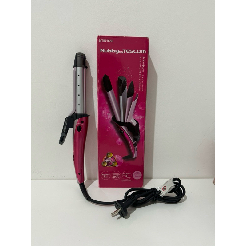 Tescom Catokan 3 way hair iron straightener curly curling tong pengeriting rambut