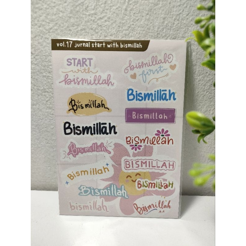 

sticker jurnal bismillah,star with bismillah