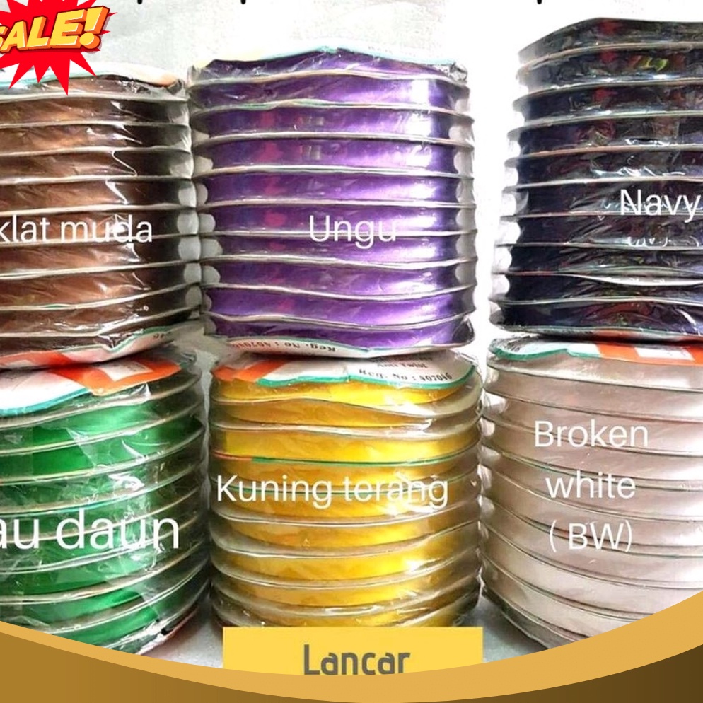 

SPESIAL Pita Bisban Polos Satin isi 36 yard STAR Satin Bias Tape per 1 pack isi 1 rol