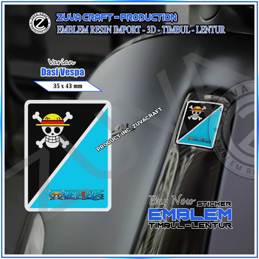 STIKER EMBLEM VESPA LOGO LUFFY EMBLEM TIMBUL STIKER VESPA DASI VESPA VESPA RESIN LENTUR Vespa LX/S/S