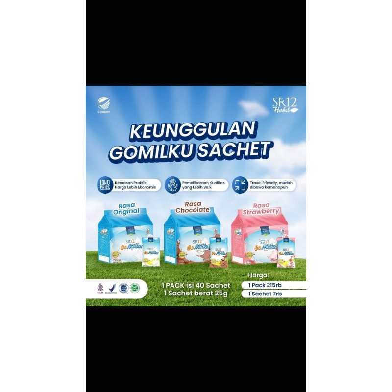 

GOMILKU PACK SR12 1.000gr ISI 40 SACHET // SUSU KAMBING // SUSU KESEHATAN // SUSU ETAWA