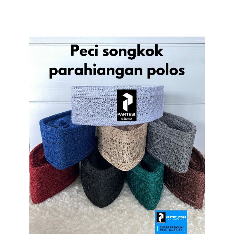 PECI SONGKOK PARAHIANGAN POLOS/PECI RAJUT GROSIR/BUSANA MUSLIM PRIA