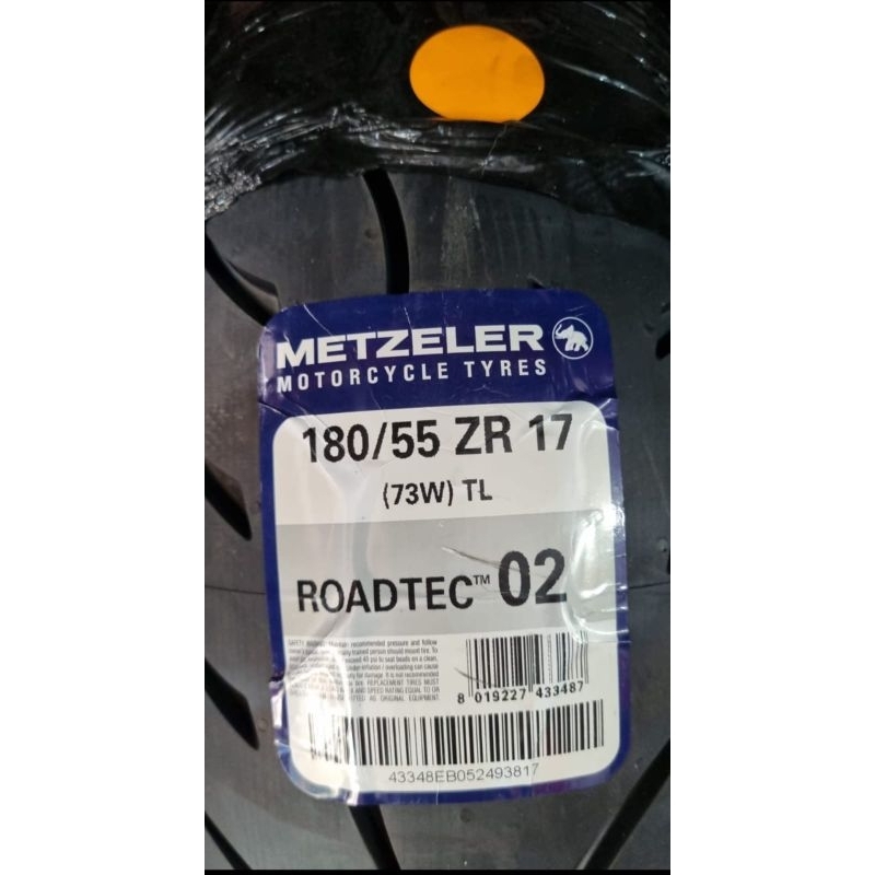 BAN LUAR METZELER ROADTEC 02 UKURAN 180/55-17 TUBELESS