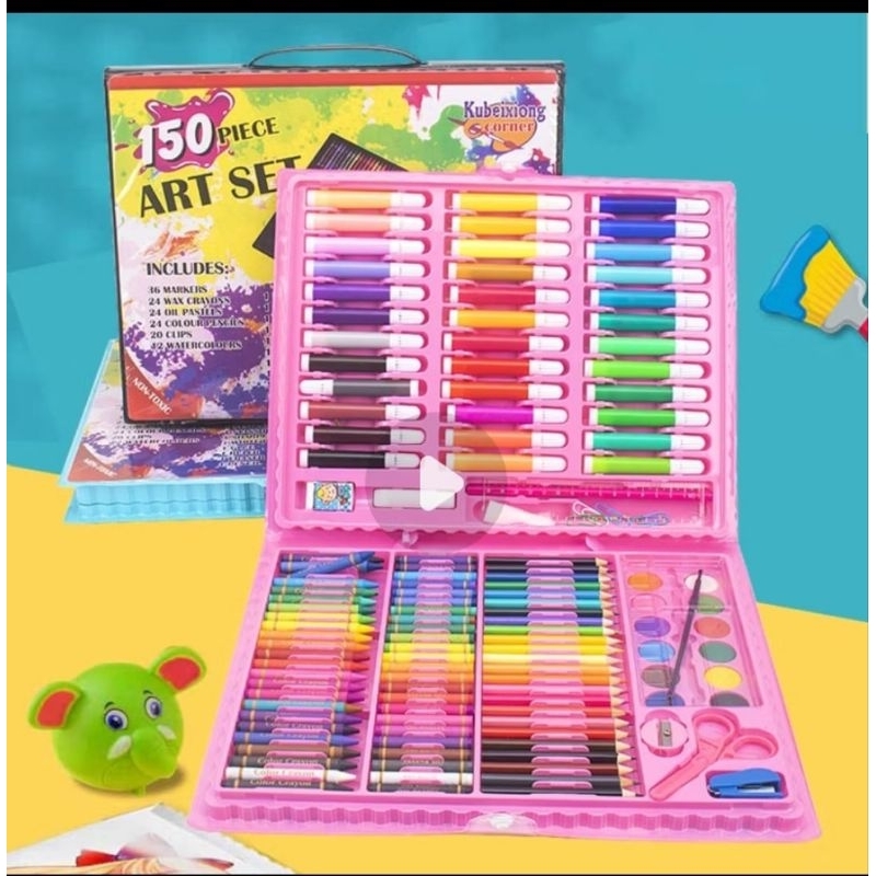 

READY PINK ✅ Crayon Set 150 pcs | Set Alat Mewarnai | Set Alat Menggambar
