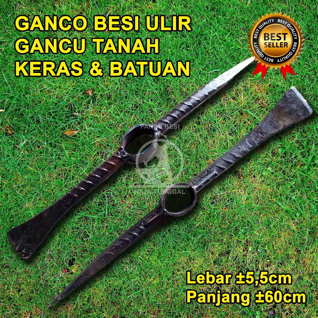 Ganco Besi Baja Ulir Tebal 25mm / Gancu Tanah Keras Berbatu