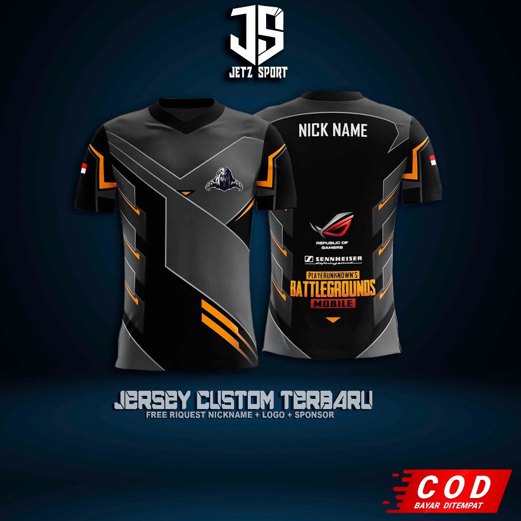 BAJU JERSEY KAOS GAMING CUSTOM GUILD SQUAD FREEFIRE FF PUBG MOBILE LEGENDS ML (FREE NICKNAME+LOGO+SP