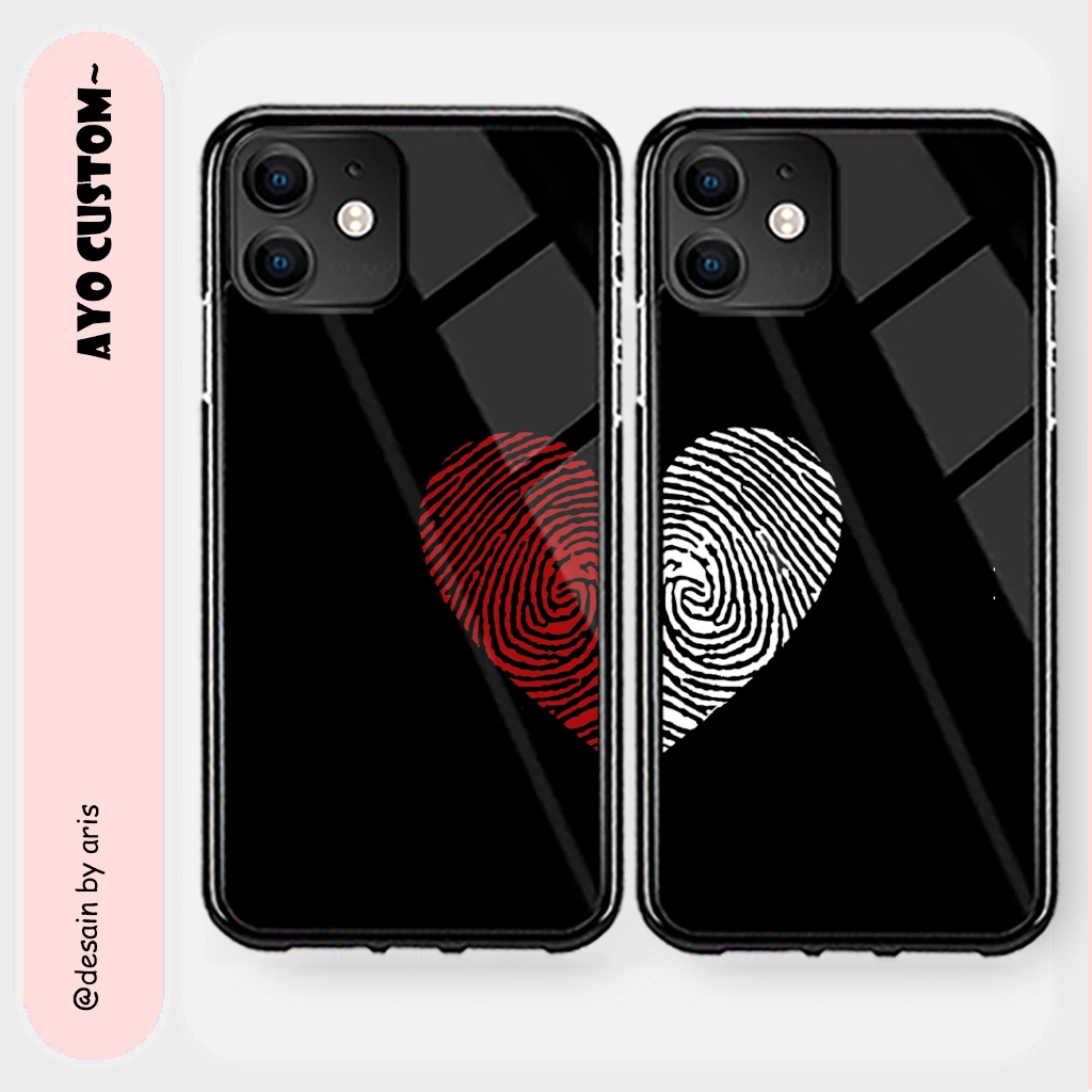 CASE COUPLE HARDCASE 2D GLOSSY FINGER LOVE READY FOR ALL TYPE HP