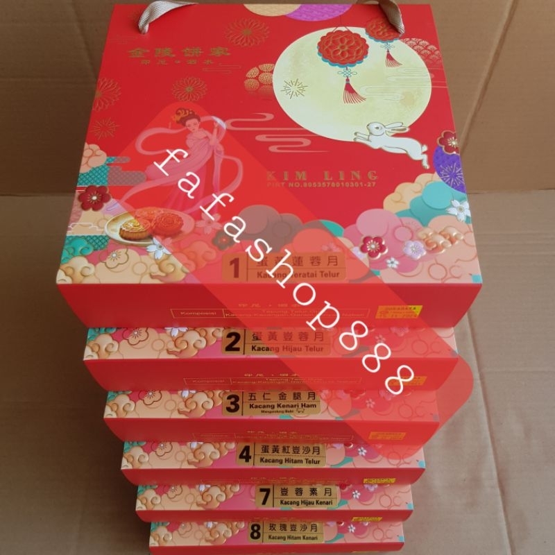 

Mooncake/Tiong Jiu Pia/Cung Jiu Ping "KIM LING" isi 4pcs