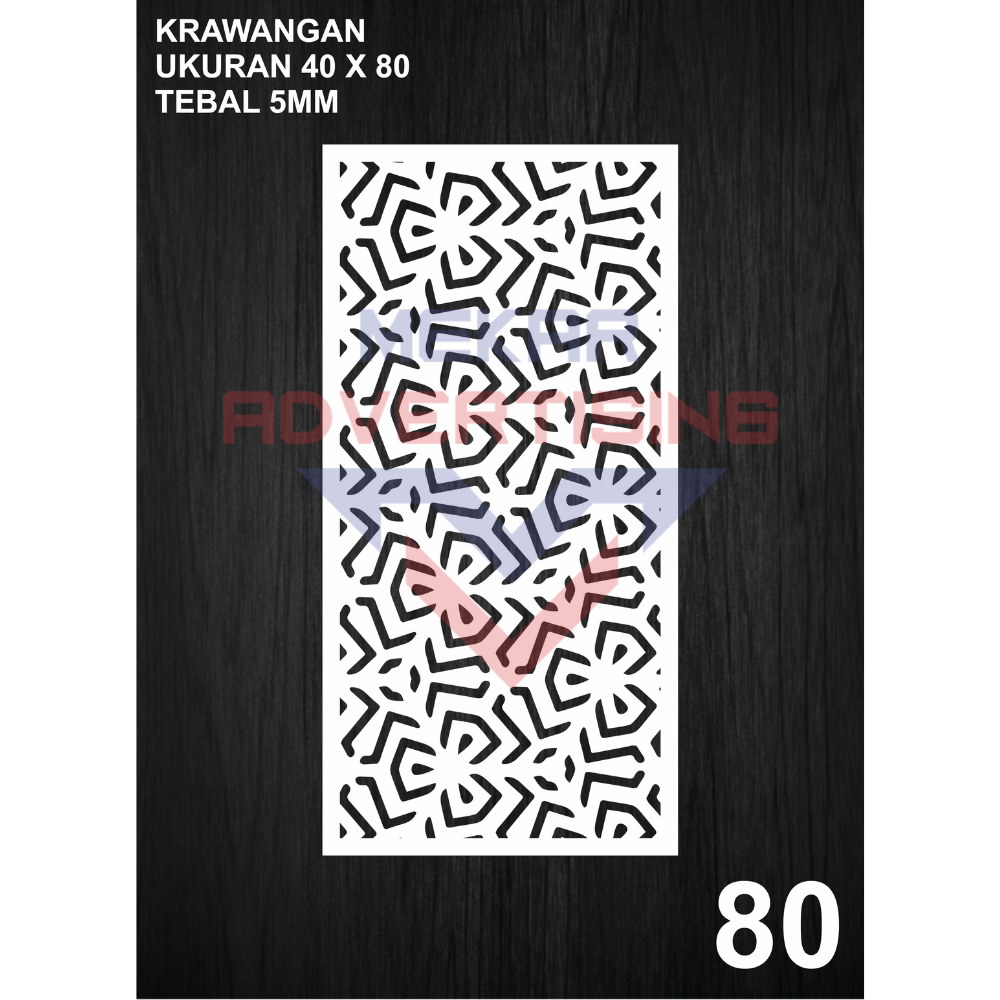 KRAWANGAN PVC BOARD / ORNAMEN PVC FOAM BOARD TEBAL 5MM MODEL 80 UKURAN 40X80