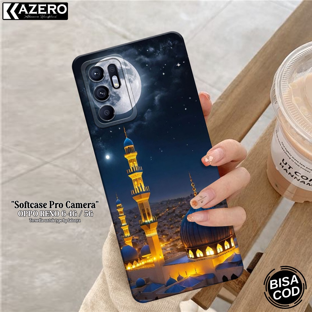 Kesing OPPO RENO 6 4G / 5G Fashion Case Masjid Softcase OPPO RENO 6 4G / 5G Silikon Pro Camera Casin