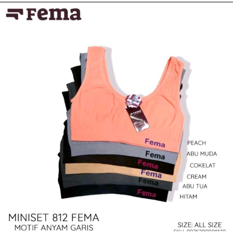 12 PCS miniset sport bra rajut wanita dewasa remaja tanpa busa tali lebar fema free size max bb 80 k