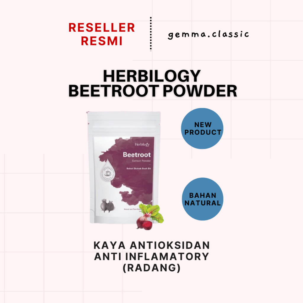 

Herbilogy Beetroot Extract Powder / Ekstrak Buah Bit - 75 g / Suplemen Vitamin Imun Tubuh