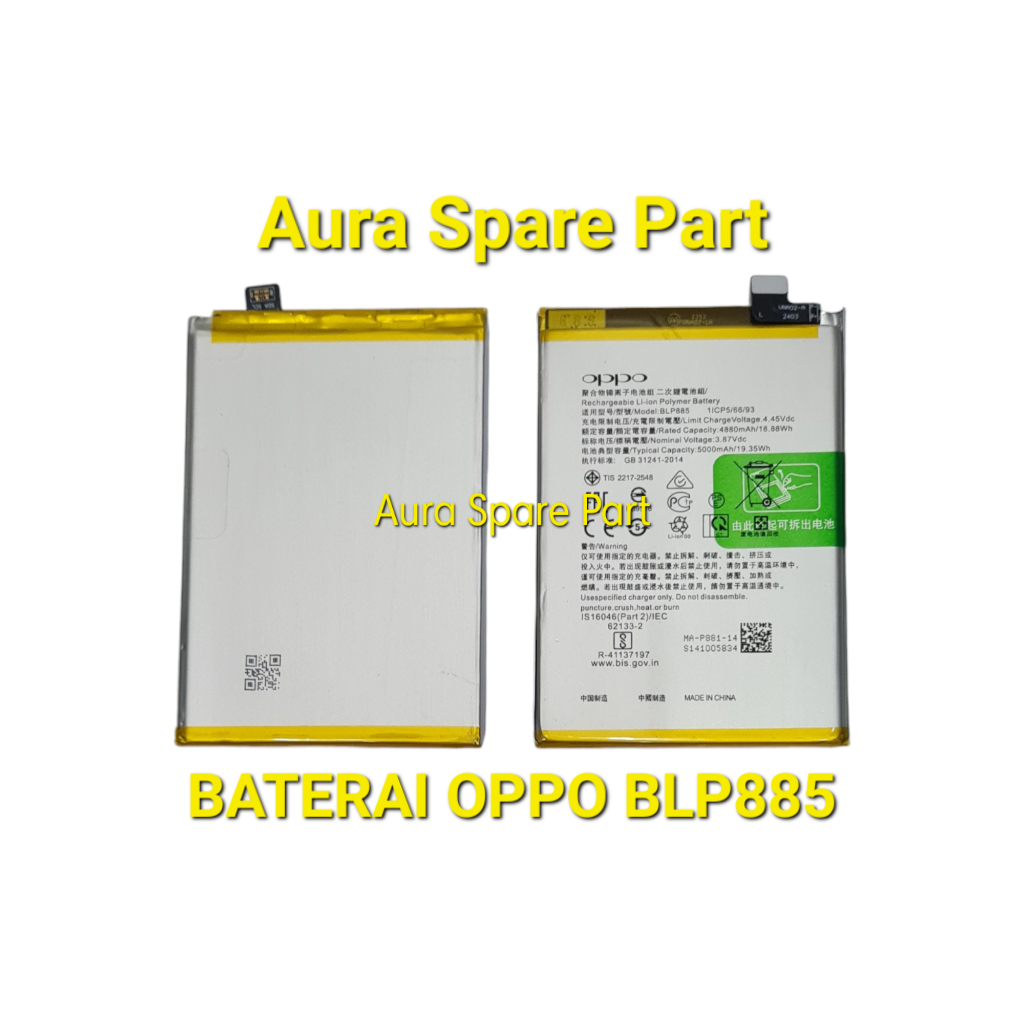 Baterai Oppo BLP885 Oppo A76 / A96 4G Original New