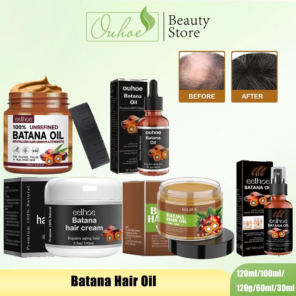 OUHOE Batana Hair Oil【100%ORI】 Batana Growth Oil 120g Batana Oil 100% Natural Lubricates Strengthens