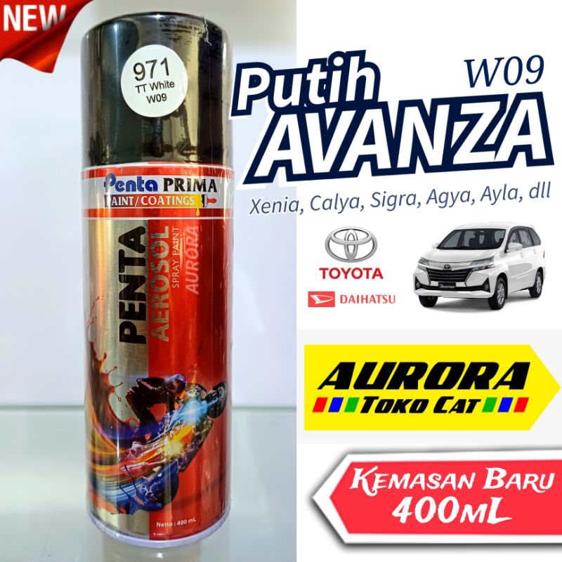 Cat Pilox PUTIH AVANZA Xenia Penta Super Gloss White W09 Toyota Avansa Calya Agya Senia Sigra Ayla