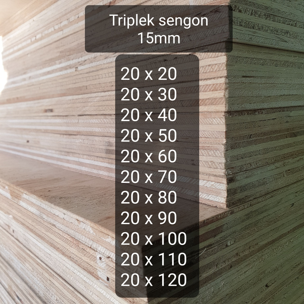 Triplek custom sengon 15mm plywood multiplek halus 2 sisi lebar 20 cm
