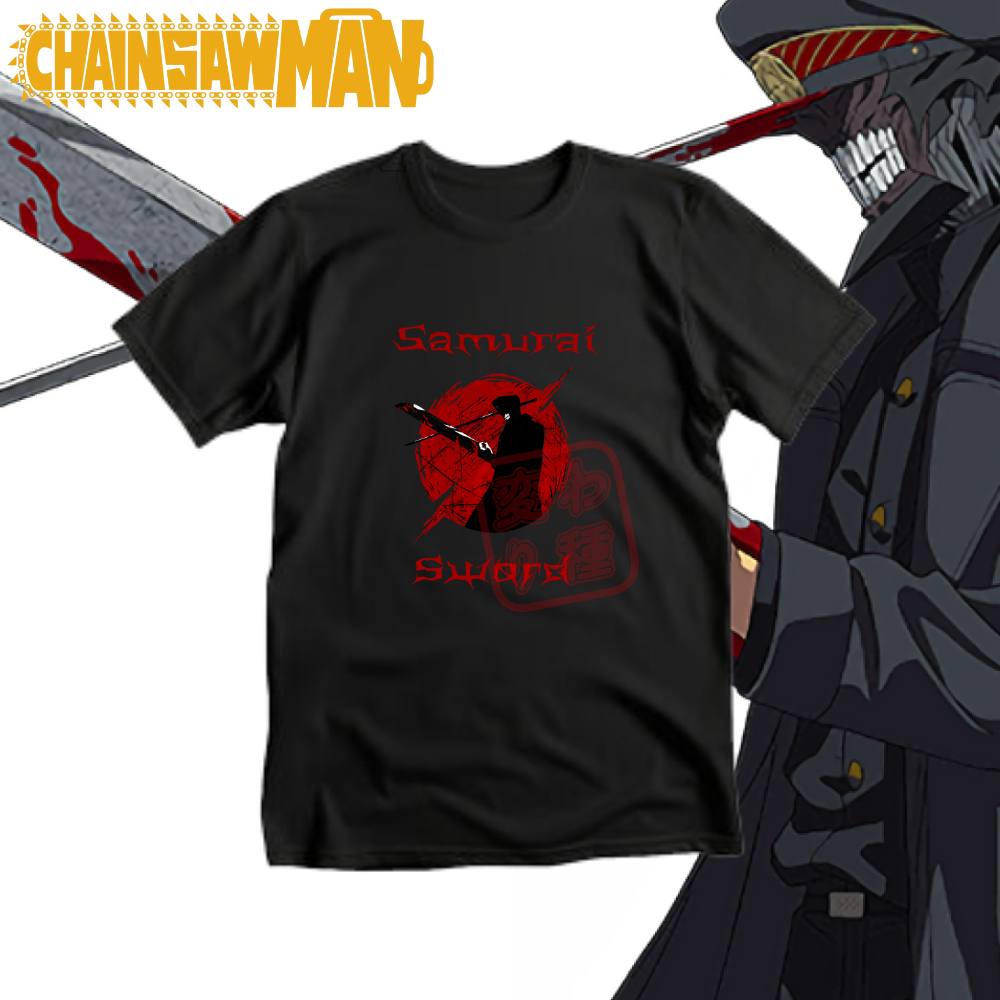 Kaos Anime Chainsaw Man Katana Man Cospa Desain Replica