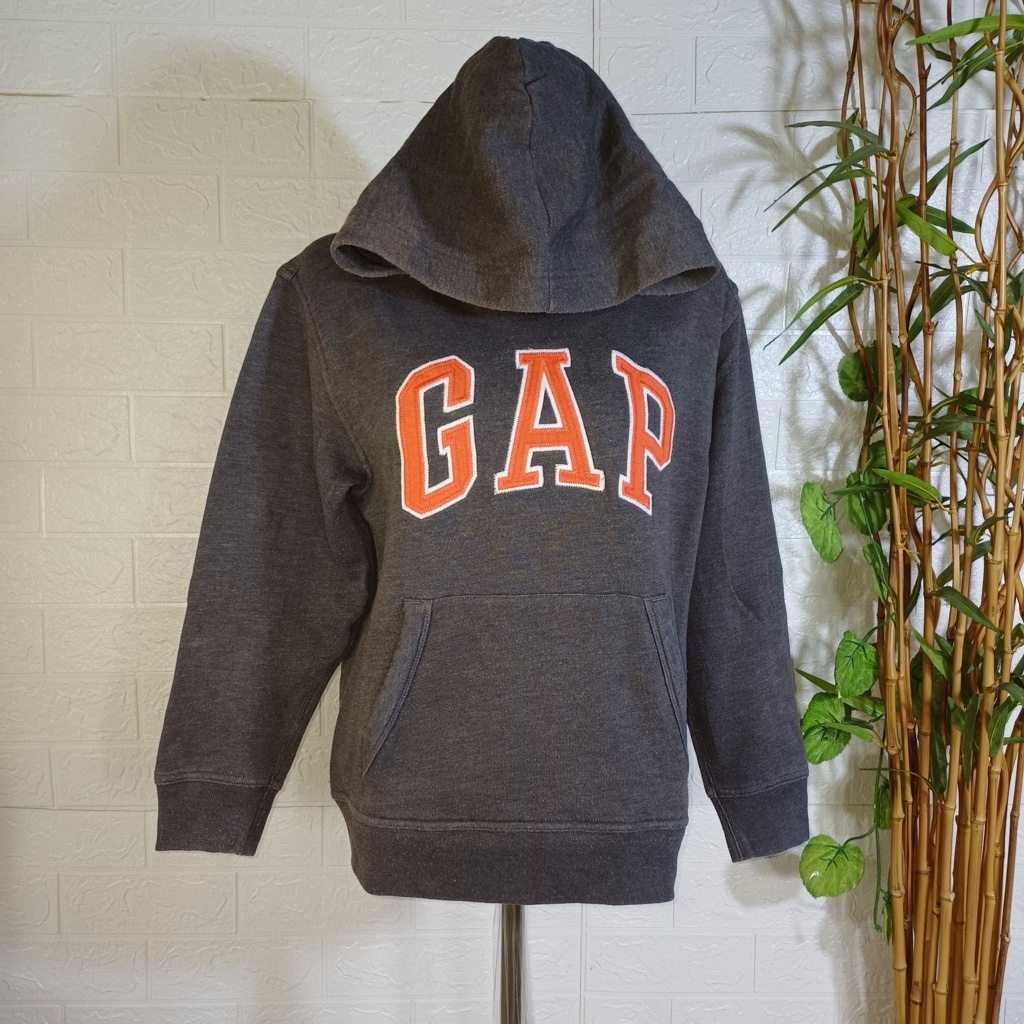 HOODIE GAP ORIGINAL ANAK 12-15 Tahun  (SECOND BRANDED) SIZE L, ABU BASAH, HD0070