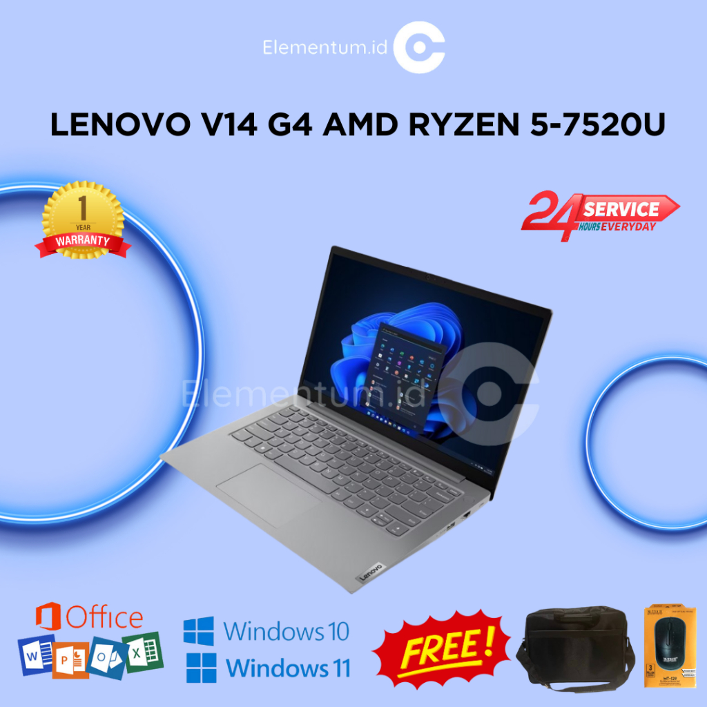 Laptop Lenovo V14 G4 AMD RYZEN 5-7520U | 16GB 512GB SSD | 14" WIN11