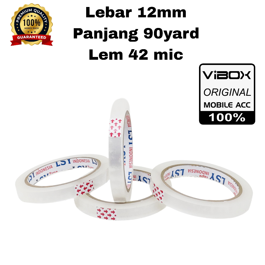 

Vibox Isolasi Lsy Bening 12mm X 90Yard Full Original Untuk Kerajinan Tangan Multi Fungsi Lem Sticky & Strong (1/2inch Uk Kecil) [MRS]