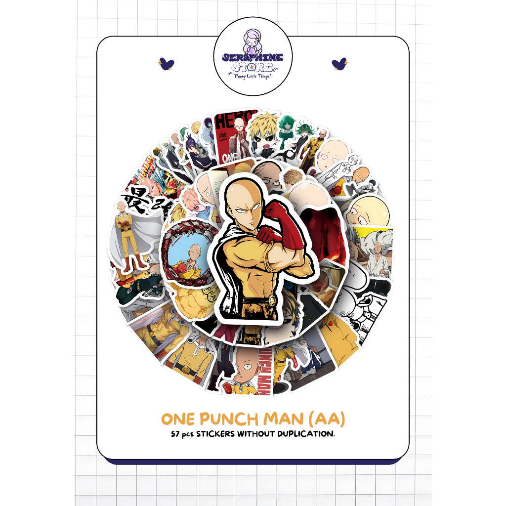 

STICKER PACK DAILY VINYL WATERPROOF | ONE PUNCH MAN 57PCS | ANIME DECORATION STICKER for Tumbler Koper Laptop Helm Casing