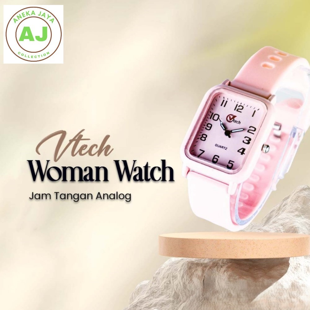 VTECH - JAM TANGAN WANITA PERSEGI JAM FASHION WANITA JAM TANGAN ANALOG