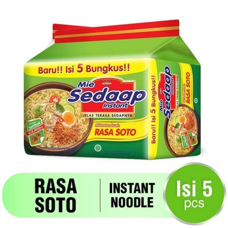 

Sedaap Mie Instan Soto Isi 5 Bag 75 gr