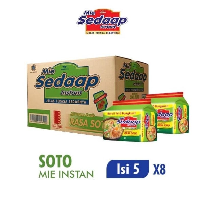 

[ Paket Isi 8 Pack ] Sedaap Mie Instan Soto Isi 5 Bag 75 gr