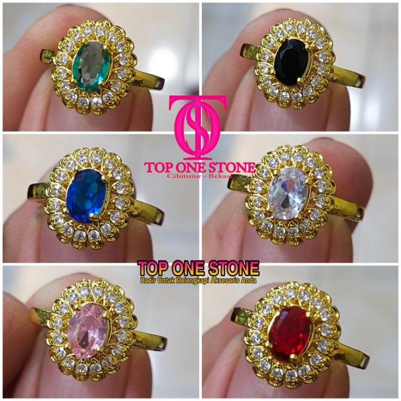 [TOS] Cincin Wanita Xuping Batu Oval 7 x 5 mm