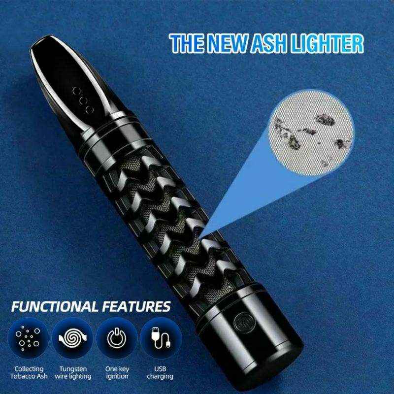 Pipa Asbak Rokok Portable Enclosed dengan Korek Elektrik