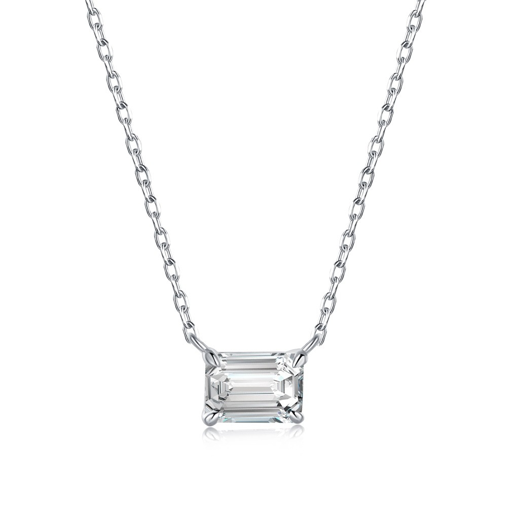 1ct Emerald Cut/ Radiant Cut Moissanite Diamond Pendant GRA Certificate
