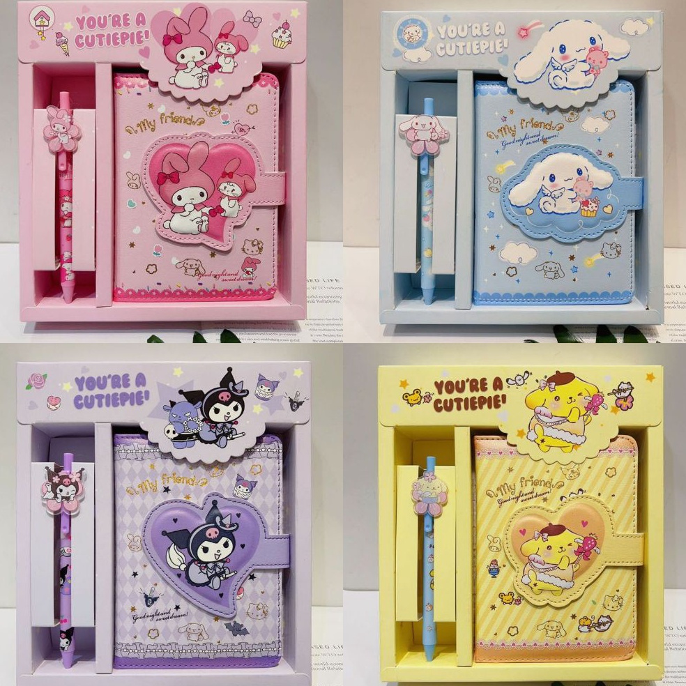 

Ready stock KW8RA Notebook kuromi Aesthetic 2in1 Notebook Mini Buku Tulis Diary Notebook Sanrio Cute Buku Jurnal Kuromi cinnamorol Pompompurin Hello Kitty Melody F57 Promo