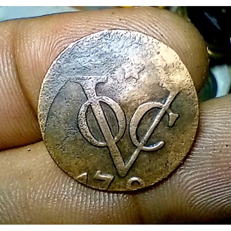 Koin VOC 1 Duit Utrecht 1790 Cetak Geser