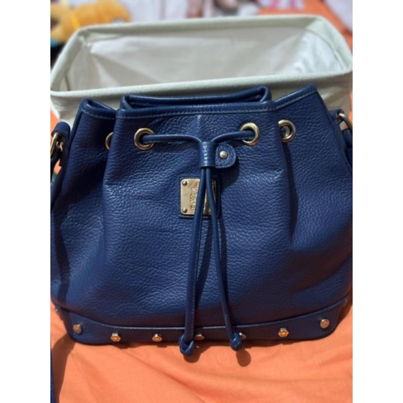 Tas Sling/Tas Selempang serut Navy St Scot London
