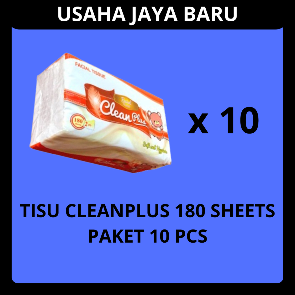 Cleanplus Tisu Facial 180 sheets Paket 10 Pcs Tissue Cleanplus Tisue