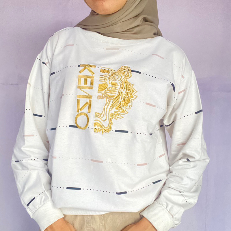 Sweater Oversize Putih Kenzo Kaos Adem Preloved byDns